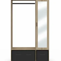 Dressing penderie avec étagères et rangements noirs*IDMarket Clearance