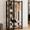 Dressing penderie avec étagère noir et bois 90 cm*IDMarket Best
