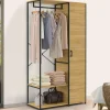 Dressing penderie étagères avec porte L. 90 cm design industriel*IDMarket Discount