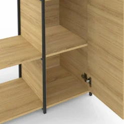 Dressing penderie étagères avec porte L. 90 cm design industriel*IDMarket Discount