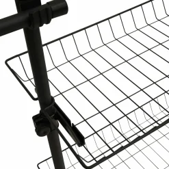 Dressing télescopique extensible 5 penderies 2 paniers en métal noir*IDMarket New