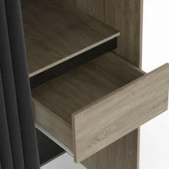 Dressing XXL extensible 120/180 cm en hêtre avec penderie, étagères et tiroirs*IDMarket New