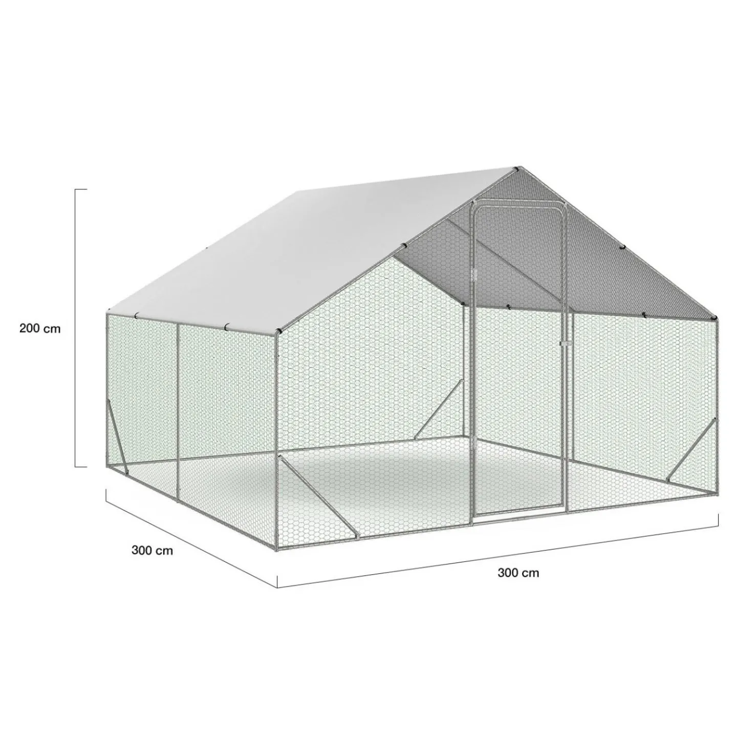Enclos à poules 9m2 parc grillagé 3x3m*IDMarket Hot