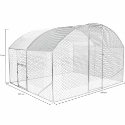 Enclos poulailler 7,5 m 2 avec toit dôme*IDMarket