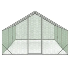 Enclos poulailler 18 m2 parc grillagé 6x3m acier galvanisé*IDMarket Online