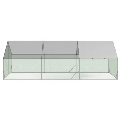 Enclos poulailler 18 m2 parc grillagé 6x3m acier galvanisé*IDMarket Online