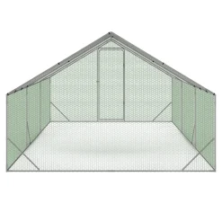 Enclos poulailler 18 m2 parc grillagé 6x3m acier galvanisé*IDMarket Online