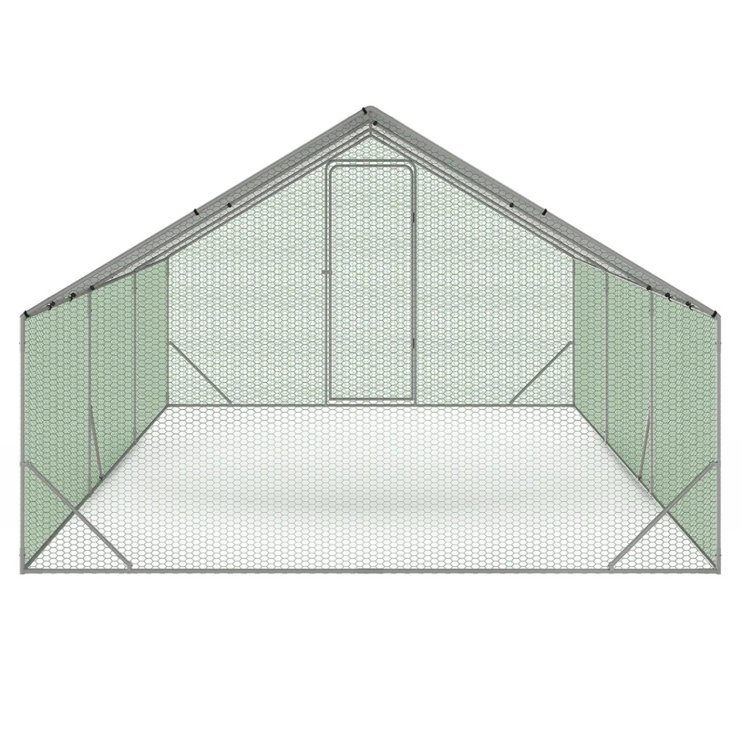 Enclos poulailler 18 m2 parc grillagé 6x3m acier galvanisé*IDMarket Online