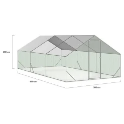Enclos poulailler 18 m2 parc grillagé 6x3m acier galvanisé*IDMarket Online