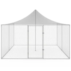 Enclos poulailler acier galvanisé 12m² 3x4 m*IDMarket Outlet