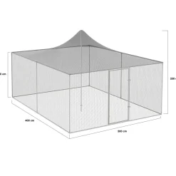 Enclos poulailler acier galvanisé 12m² 3x4 m*IDMarket Outlet