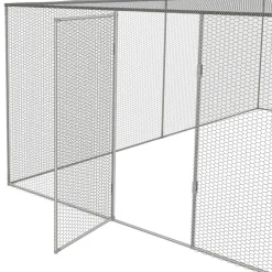 Enclos poulailler acier galvanisé 12m² 3x4 m*IDMarket Outlet