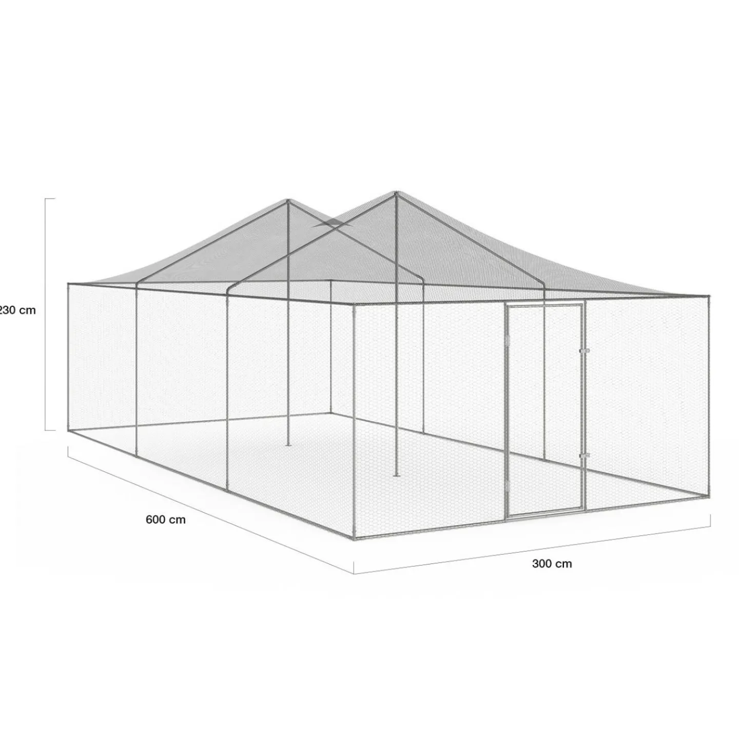 Enclos poulailler en acier galvanisé 18 m² 6x3 m volière extérieure XXL*IDMarket Clearance
