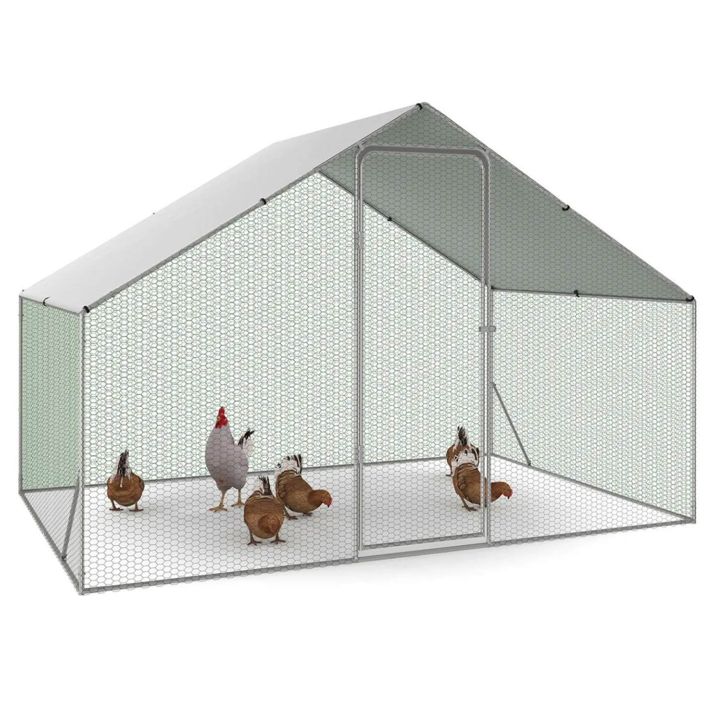 Enclos poules 6 m2 parc grillagé 3x2m acier galvanisé*IDMarket Hot