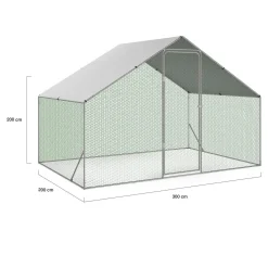 Enclos poules 6 m2 parc grillagé 3x2m acier galvanisé*IDMarket Hot