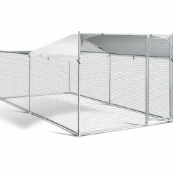 Enclos poules 2x4m acier galvanisé*IDMarket New