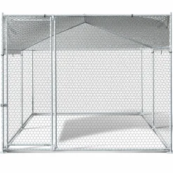 Enclos poules 2x4m acier galvanisé*IDMarket New