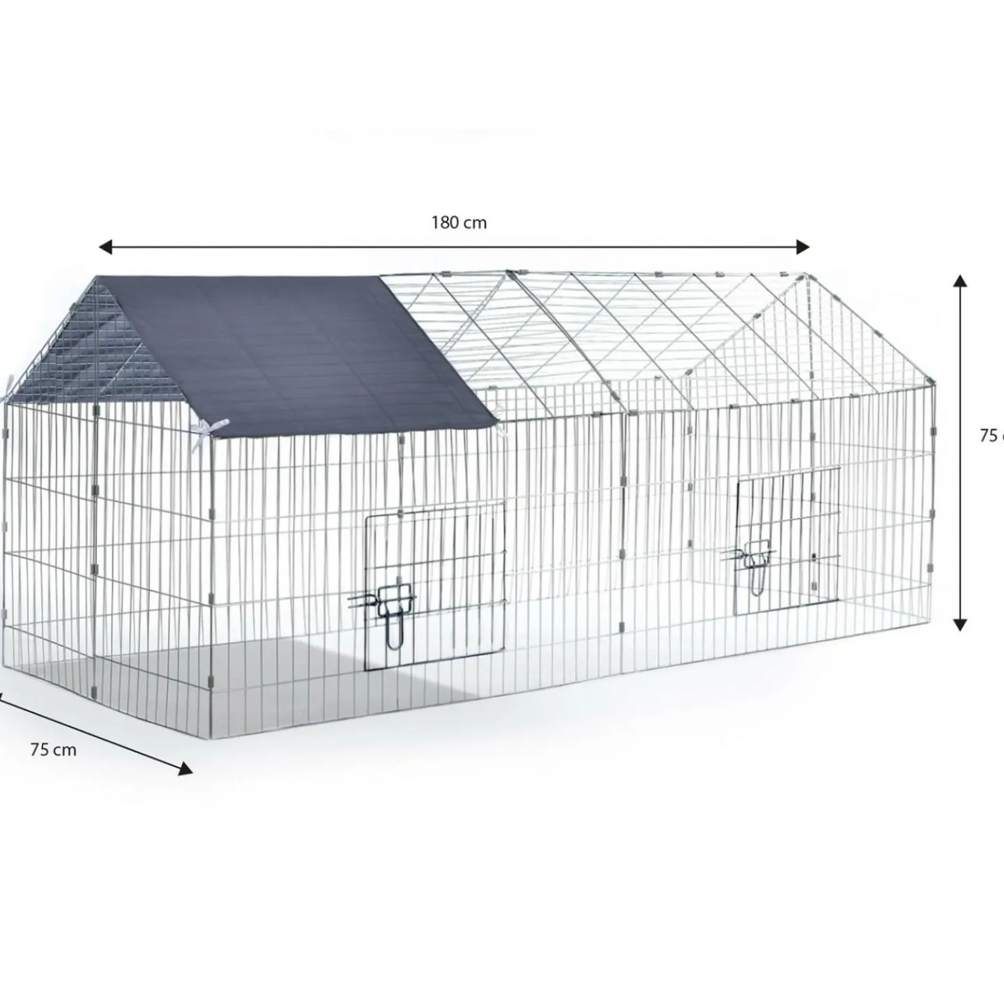 Enclos pour lapin extérieur grillagé 1,35 m2*IDMarket