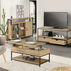 Ensemble de meuble salon style industriel*IDMarket