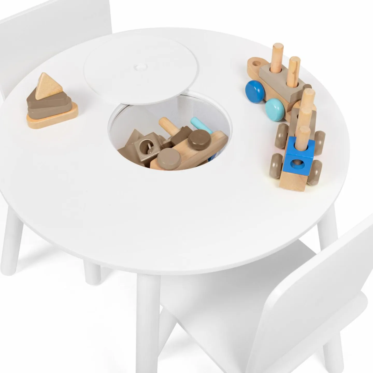 Ensemble de table et chaises pour enfant en bois blanc*IDMarket Outlet