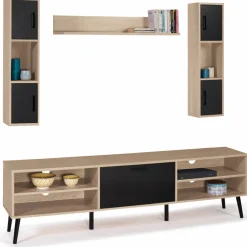 Ensemble meuble télé avec étagères murales et placards*IDMarket Best