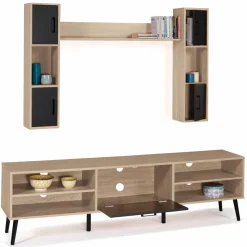 Ensemble meuble télé avec étagères murales et placards*IDMarket Best