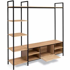 Ensemble meuble TV industriel avec étagères*IDMarket Discount