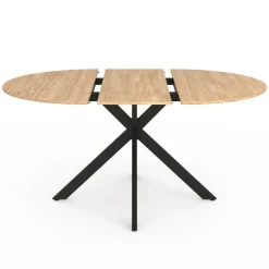 Ensemble table à manger ronde extensible 110 - 150 cm et 4 chaises en velours gris foncé*IDMarket New