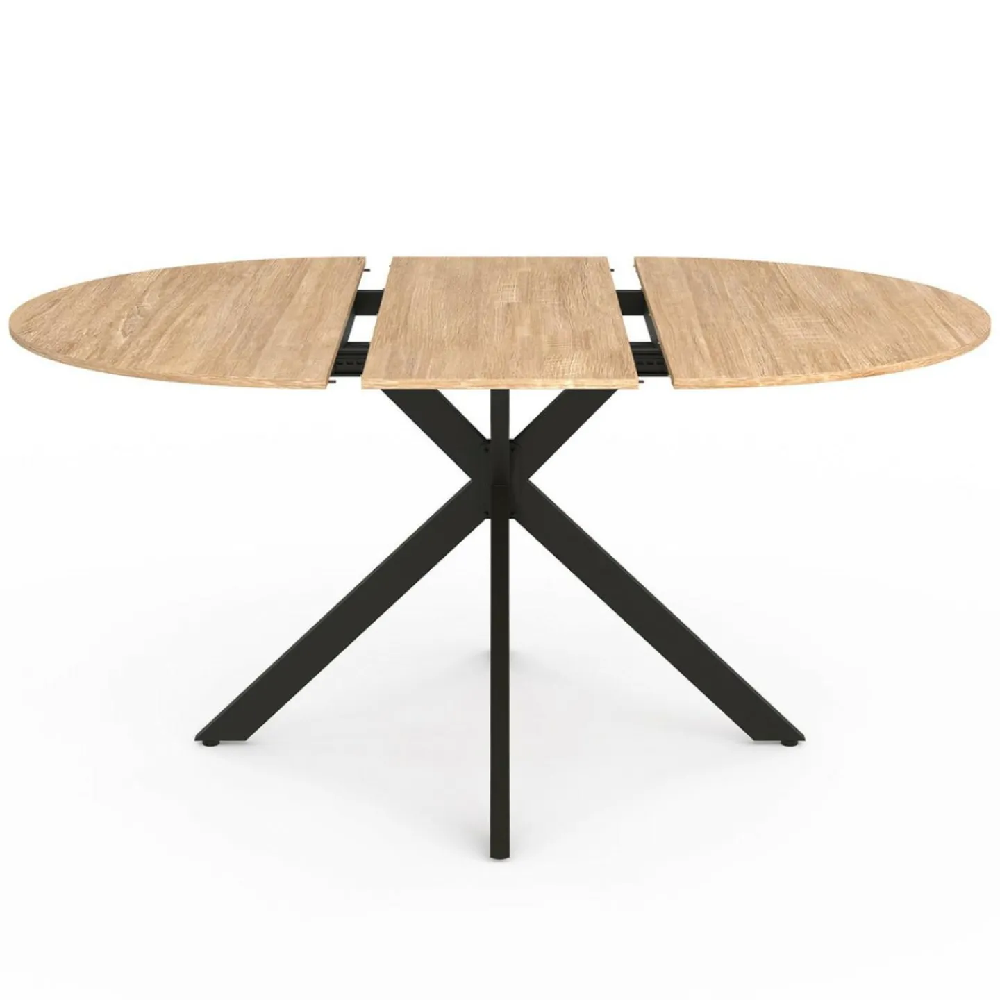Ensemble table à manger ronde extensible 110 - 150 cm et 4 chaises en velours gris foncé*IDMarket New