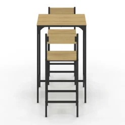 Ensemble table de bar carrée 60 cm et 2 chaises de bar design industriel*IDMarket Hot