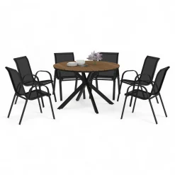 Ensemble table et chaises salon de jardin 6 personnes*IDMarket Online
