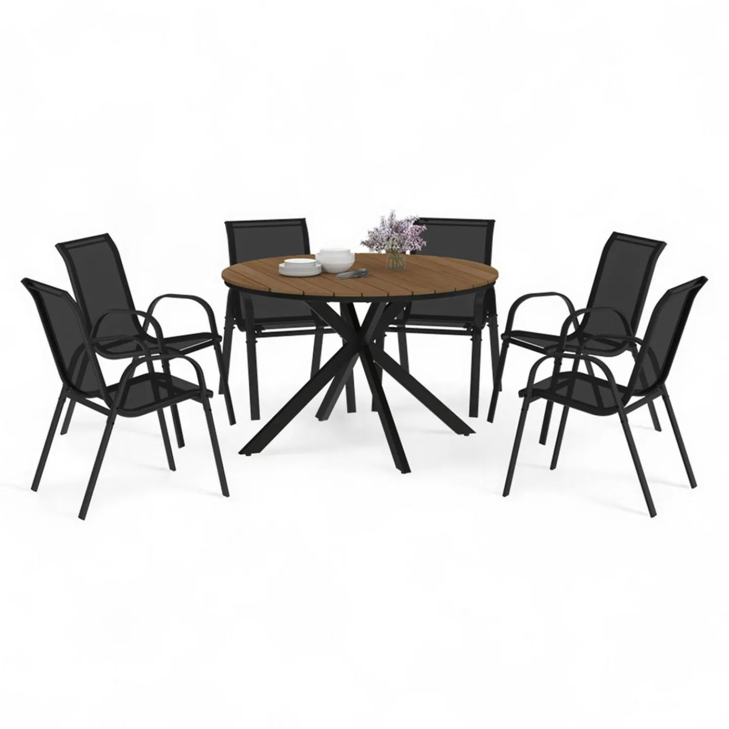 Ensemble table et chaises salon de jardin 6 personnes*IDMarket Online