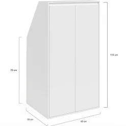 Ensemble étagère 2 niveaux, armoire 2 portes et 1 porte + 1 niche sous pente Blanche*IDMarket Clearance