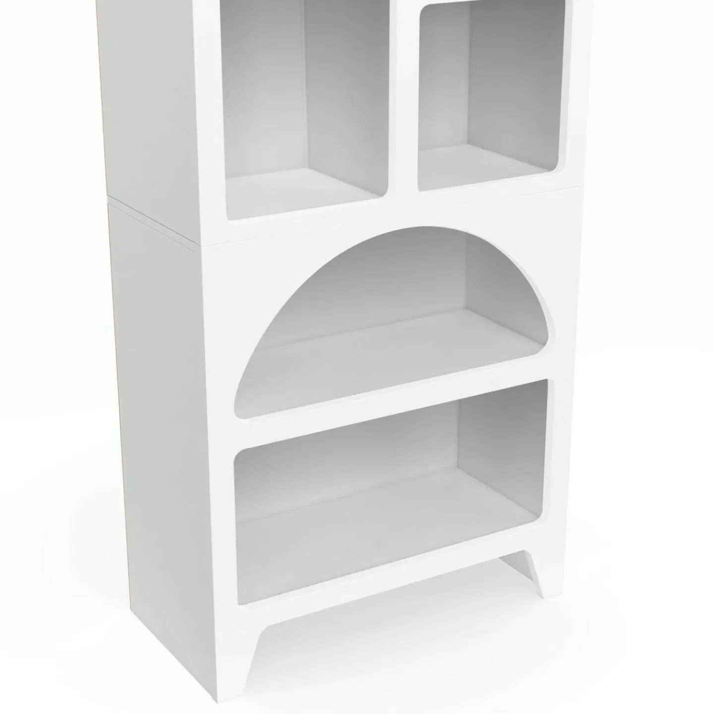 Etagère bibliothèque 6 compartiments style organique bois blanc*IDMarket Clearance