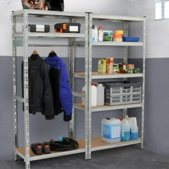 Etagère charge lourde 8 plateaux avec vestiaire*IDMarket Outlet