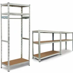 Etagère charge lourde 8 plateaux avec vestiaire*IDMarket Outlet