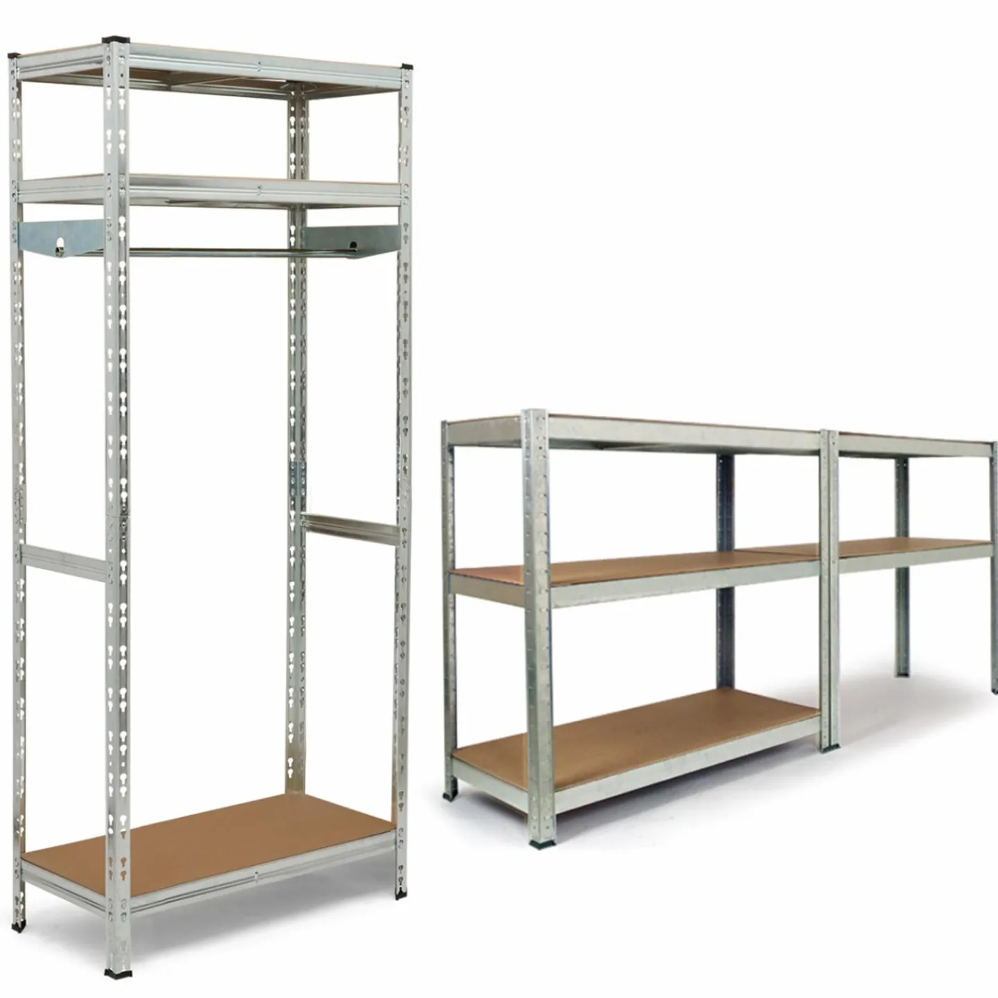 Etagère charge lourde 8 plateaux avec vestiaire*IDMarket Outlet