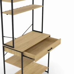 Etagère de cuisine industrielle avec tiroir et crochets 80 cm*IDMarket