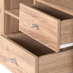 Etagère escalier 4 niveaux bois imitation hêtre*IDMarket