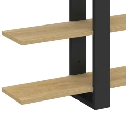 Etagère murale avec étagères coulissantes ORA 4 niveaux façon hêtre et noir*IDMarket Best