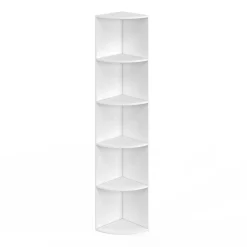 Etagère murale d'angle 5 niveaux blanche à poser ou à fixer*IDMarket Online