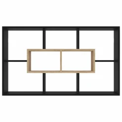 Etagère murale noire et effet bois*IDMarket Clearance