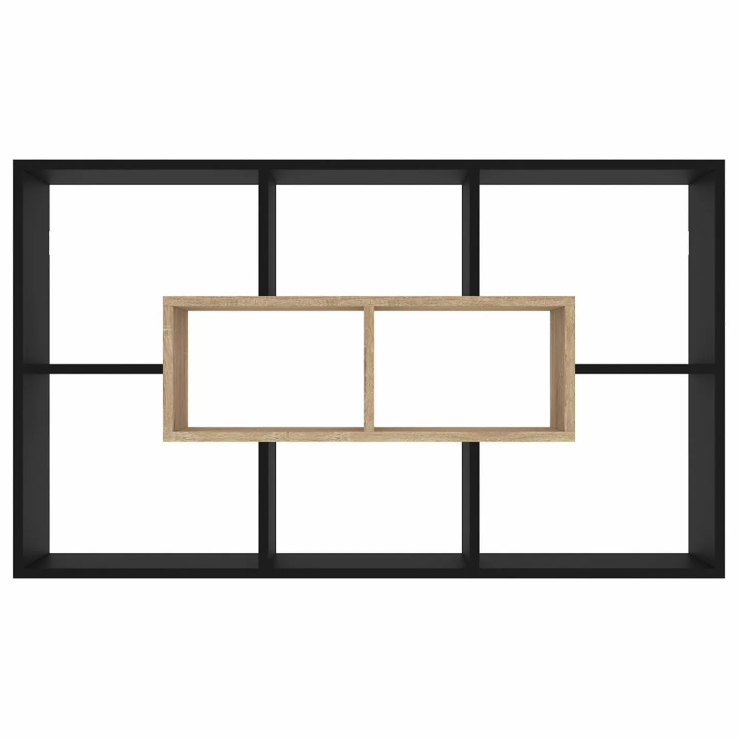 Etagère murale noire et effet bois*IDMarket Clearance