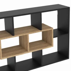 Etagère murale noire et effet bois*IDMarket Clearance