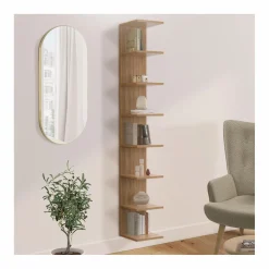 Etagère murale suspendue façon hêtre 190 cm*IDMarket