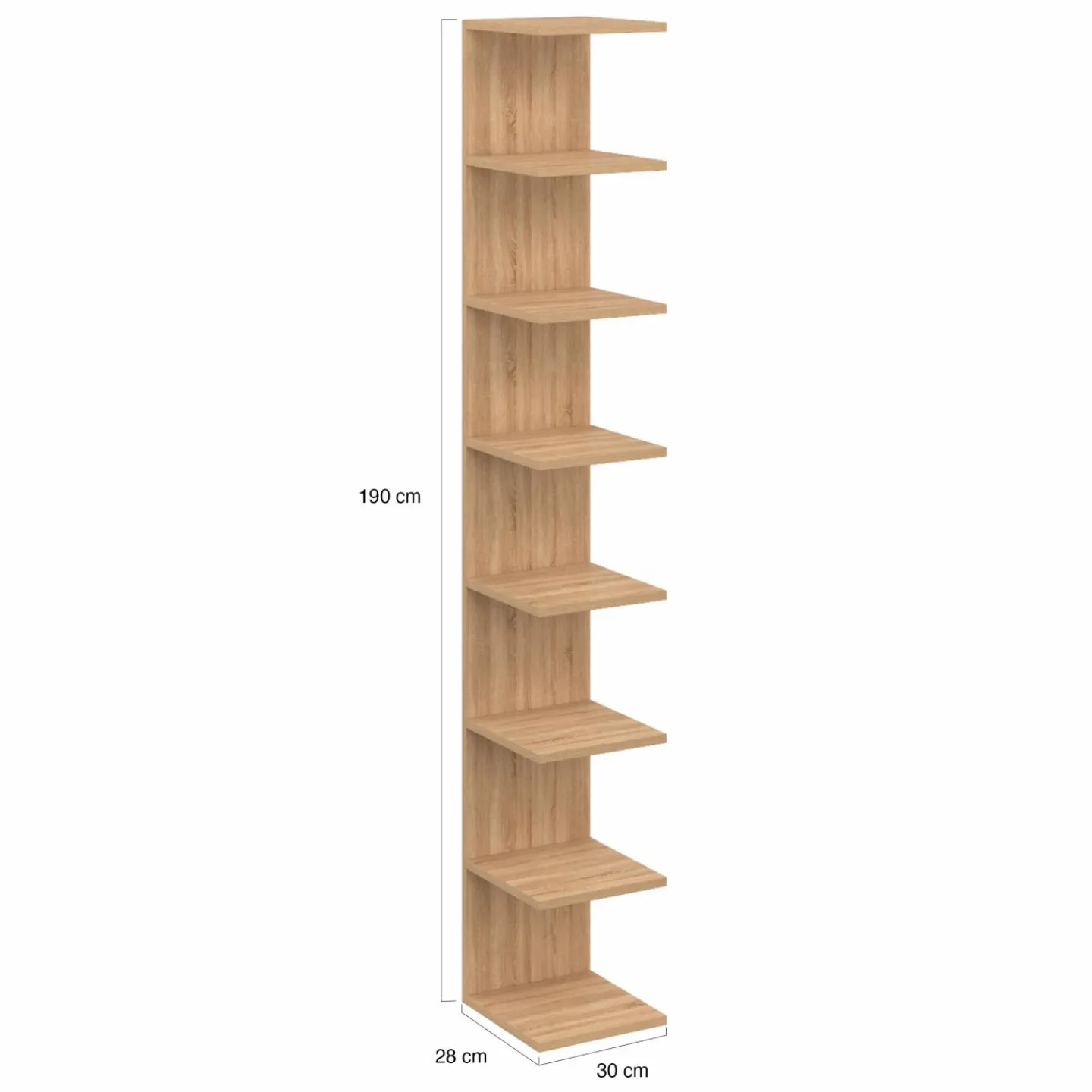 Etagère murale suspendue façon hêtre 190 cm*IDMarket