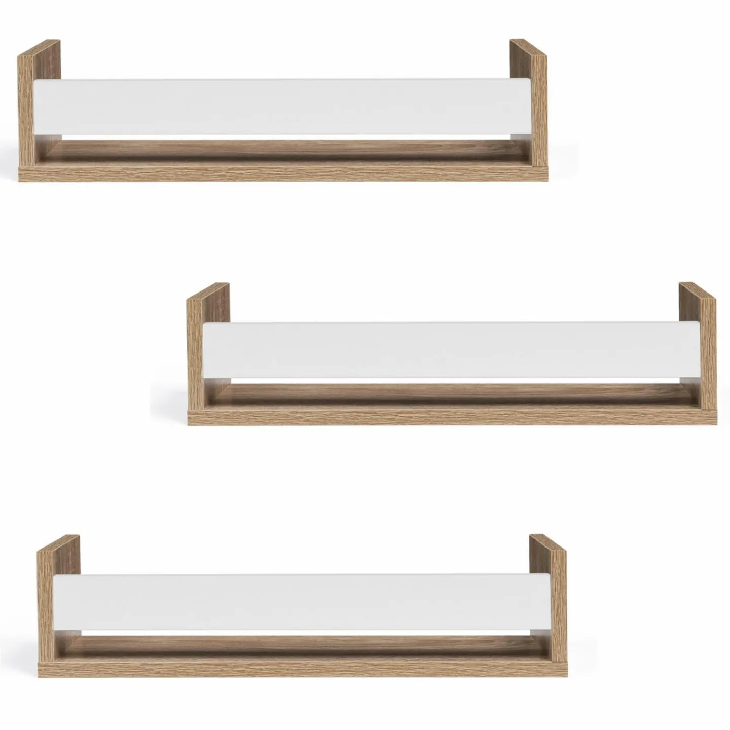 Etagères à épices hêtre et blanc*IDMarket