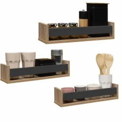 Etagères à épices hêtre et noir*IDMarket Discount
