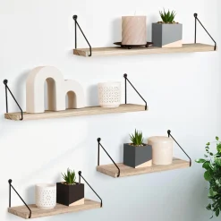 Etagères murales industrielles bois et métal noir*IDMarket Best