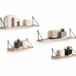 Etagères murales industrielles bois et métal noir*IDMarket Best